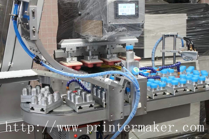 4 Colors Automatic Pad Printing Machine For Caps With PLC Auto Servo Control