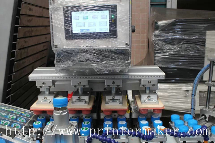 4 Colors Automatic Pad Printing Machine For Caps With PLC Auto Servo Control