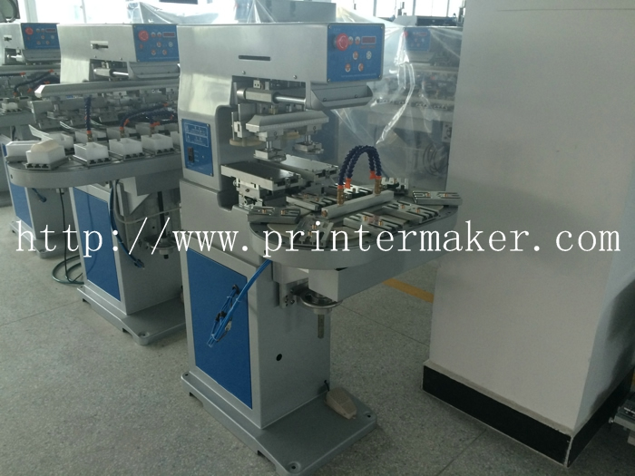 Two Color Ink Cup Pad Printing Machine with Conveyor