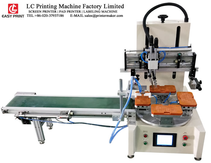 Tabletop Screen Printing Machine with Carousel and Conveyor