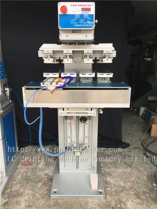 4 Color Pad Printing Machine with 4 Position Pneumatic Shuttle