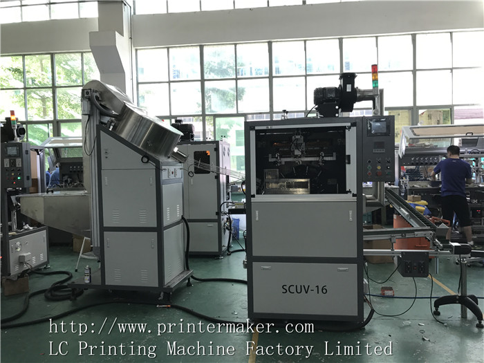 High Speed Automatic Screen Printing Machine for small round bottles and caps