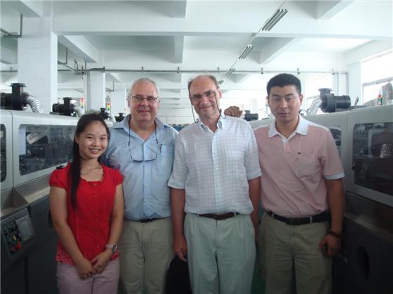 Germany Customer's Visiting for Fully Automatic Hot Stamping Machines for Wine Bottle's Capsule