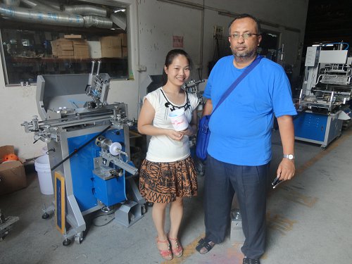 Sri Lanka Customers Visiting and Training on Cylindrical Screen Printer