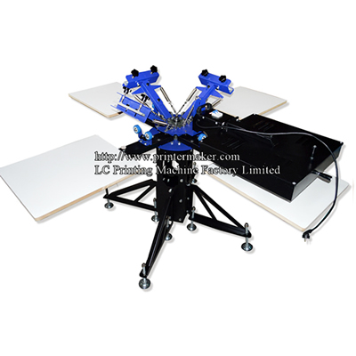 3 Color 4 Station Screen Printing Press With Flash Dryer