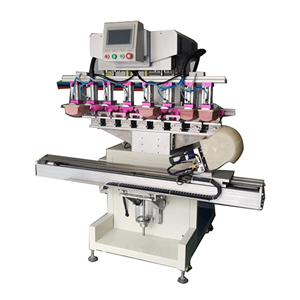8-color ink cup pad printer with 8 independent pads head with servo table 8-color ink cup pad printer with 8 independent pads head with servo table