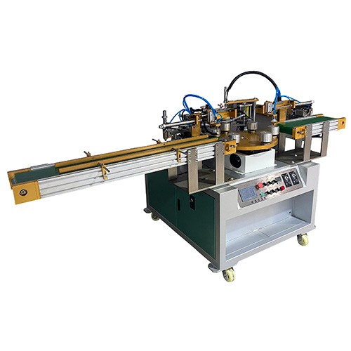 Automatic hot stamping machine on Plastic Caps (included both infeed conveyor and exit conveyor)
