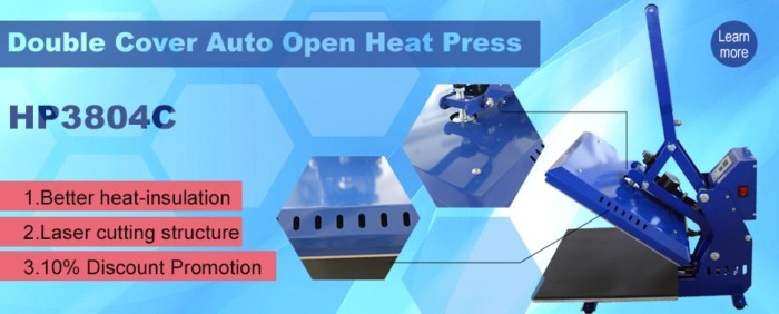 Double Cover Auto Open Heat Press Machine
