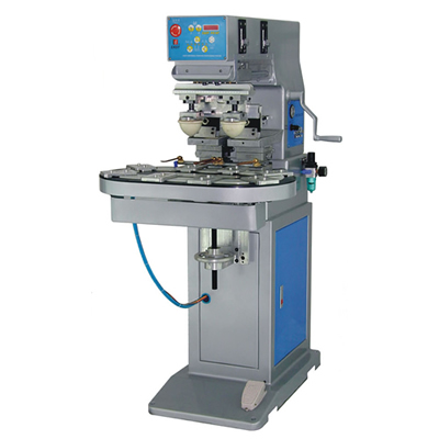 Two Color Ink Cup Pad Printing Machine with Conveyor